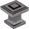 Jeffrey Alexander 1" Overall Length Gun Metal Square Delmar Cabinet Knob 585DACM - alternate 1